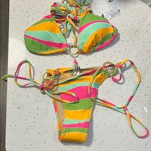 Forplay Multicolor Striped Bikini